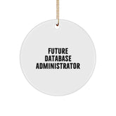 Funny Database Administrator Gifts for Men, Unique Circle Ornament, Future DBA Quote, Christmas Unique Gifts from Friends - Image 1